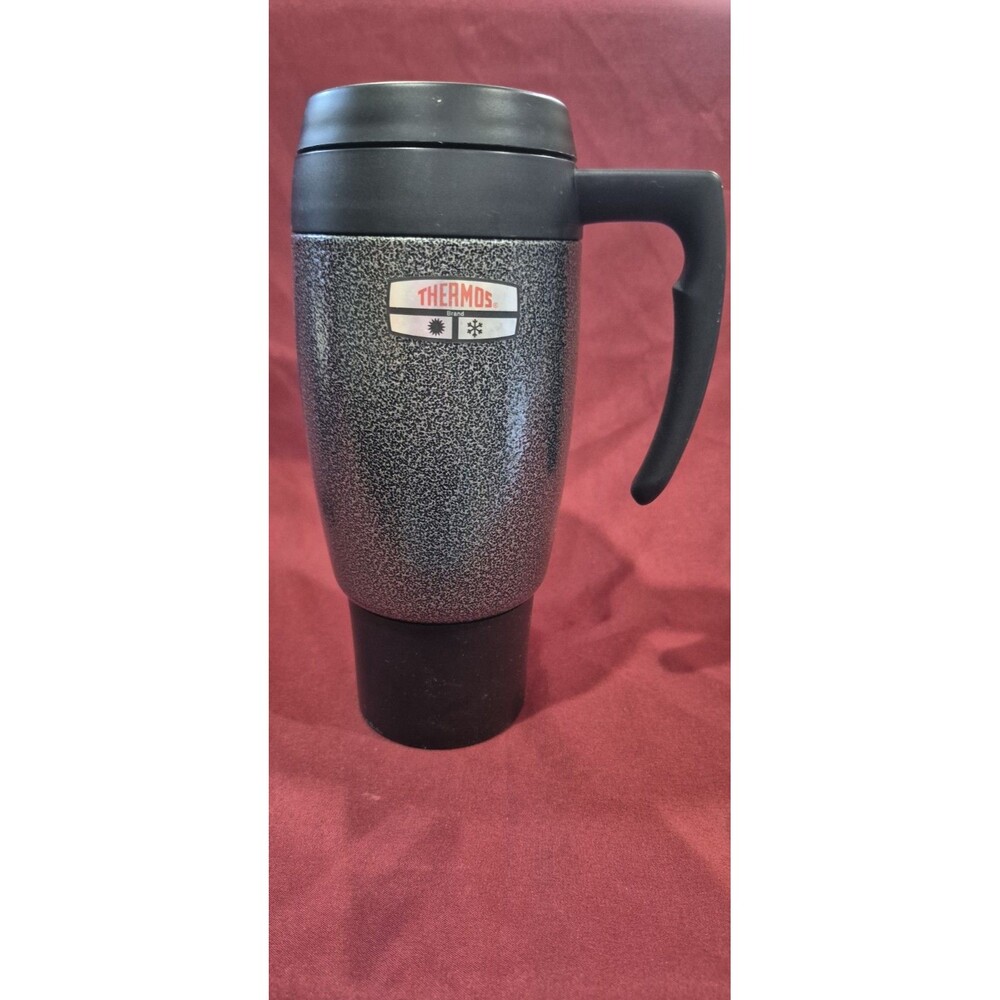 Vintage Thermos Sportsman Series 20oz Travel Mug Hammertone Gray Coffee Cup VTG
